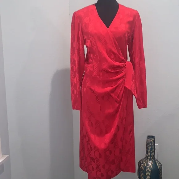 open lace back dress Structured Diamond Knit Dress Lipstick Red